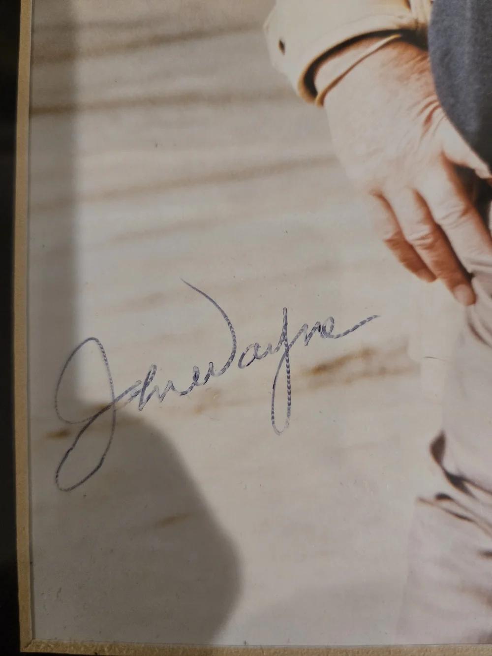 Framed Matted John Wayne Autographed Photo W Coa Behind Glass